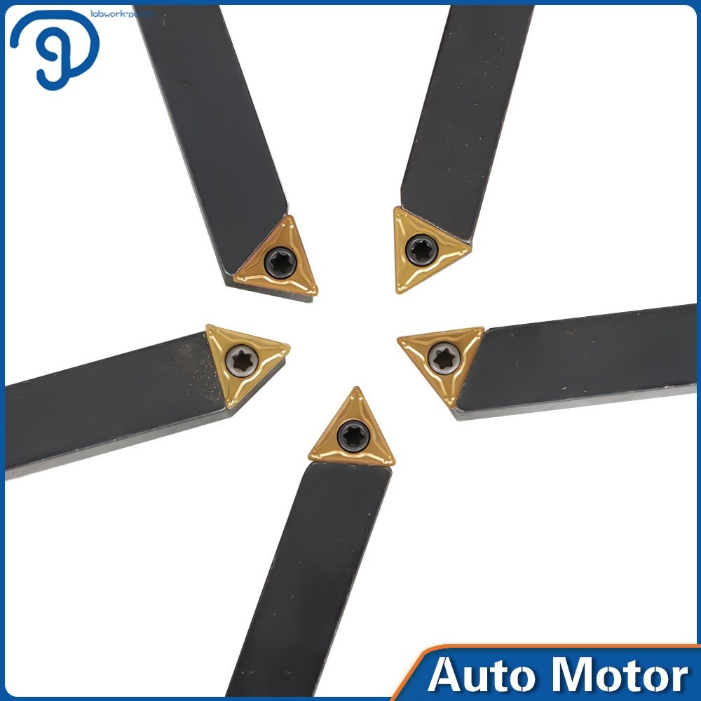 5 PACK New 3/8" Carbide Indexable Turning Tool Bit With Carbide Inserts