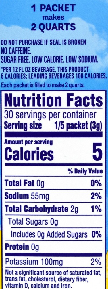 4 12-Quart Boxes Crystal Light Lemonade Drink Mix