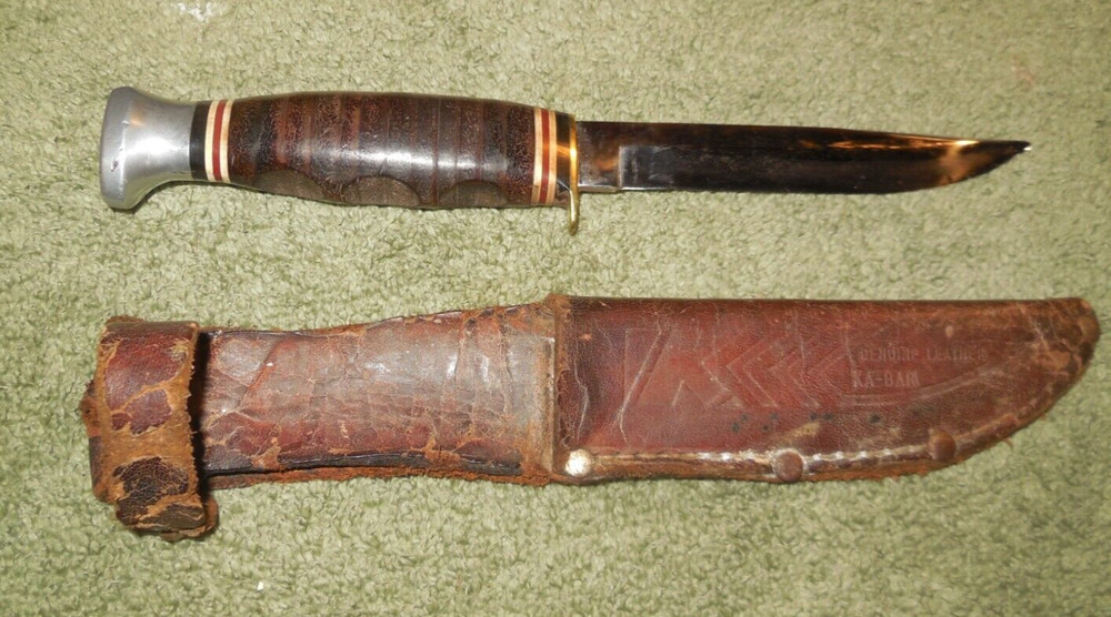 KA-BAR FIXED BLADE KNIFE 1235 & LEATHER SHEATH