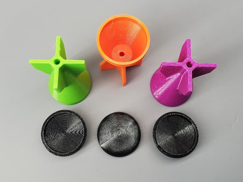 37mm 3D Printed Payload Replica Mortar Rocket W/push Disc Green