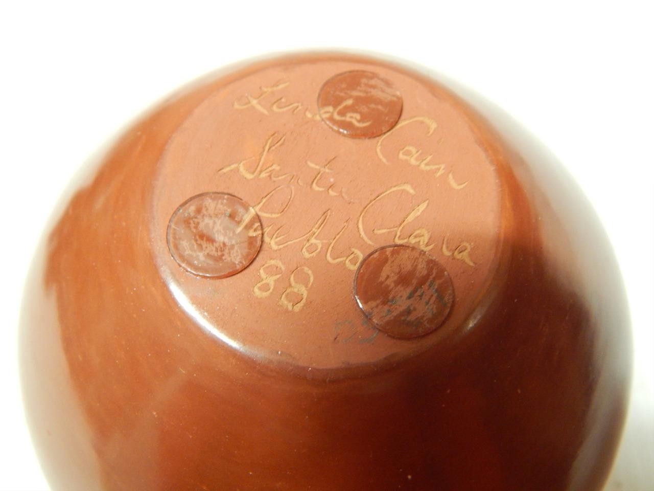 LINDA CAIN MASTER POTTER SANTA CLARA PUEBLO REDWARE POT OLLA FORM POTTERY