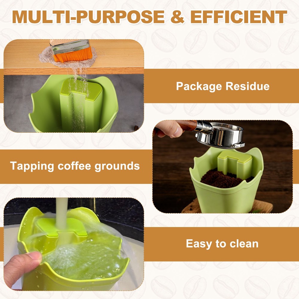 Coffee Knock Box, 4 Inch Plastic Polygonal Knock Box Coffee Grounds Bin, Green