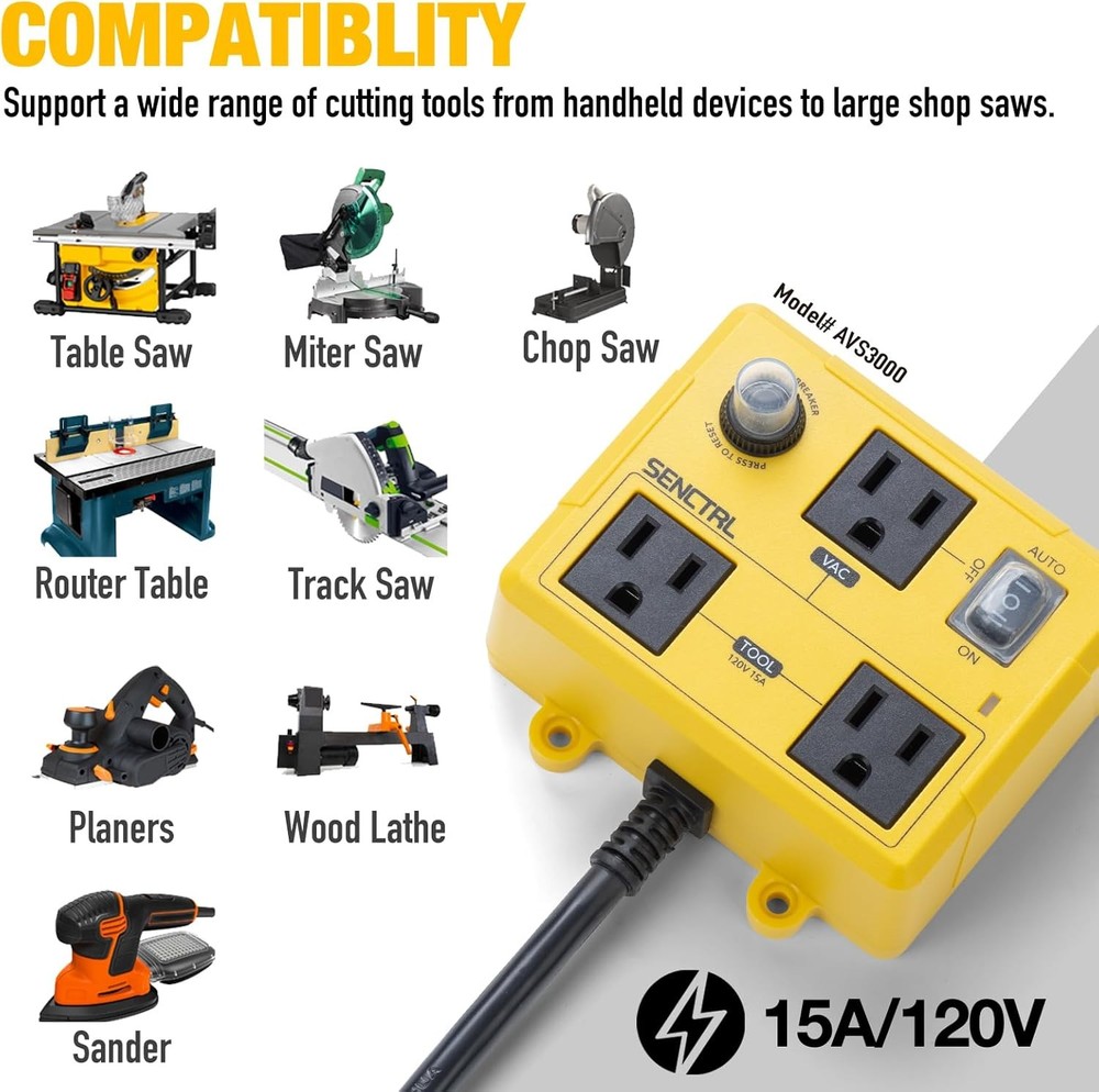 Automatic Vacuum Switch for Power Tools to Turn Dust Collector