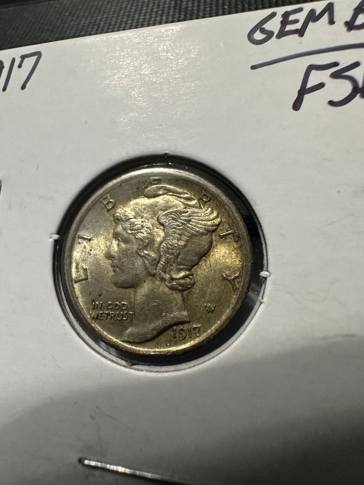 1917 mercury dime Gem BU FSB