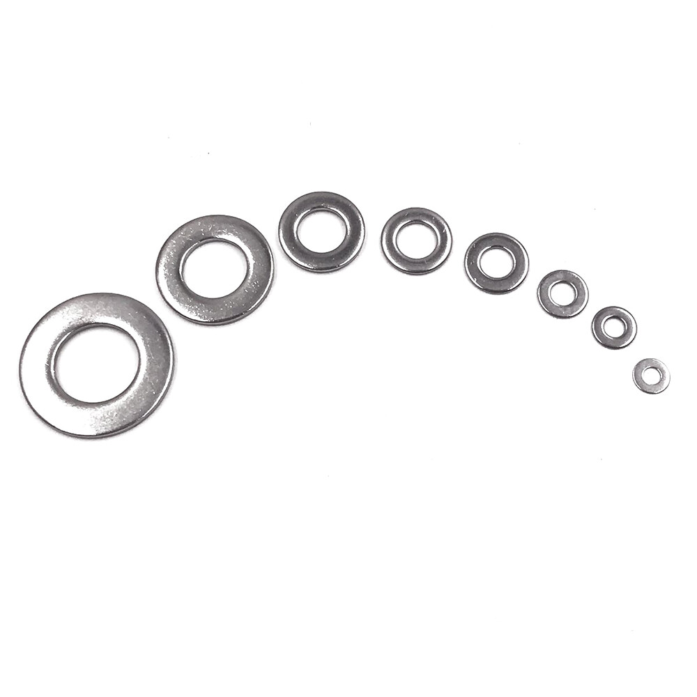 360pcs 8 Sizes Stainless Steel Washers Set w/ Storage Case Flat