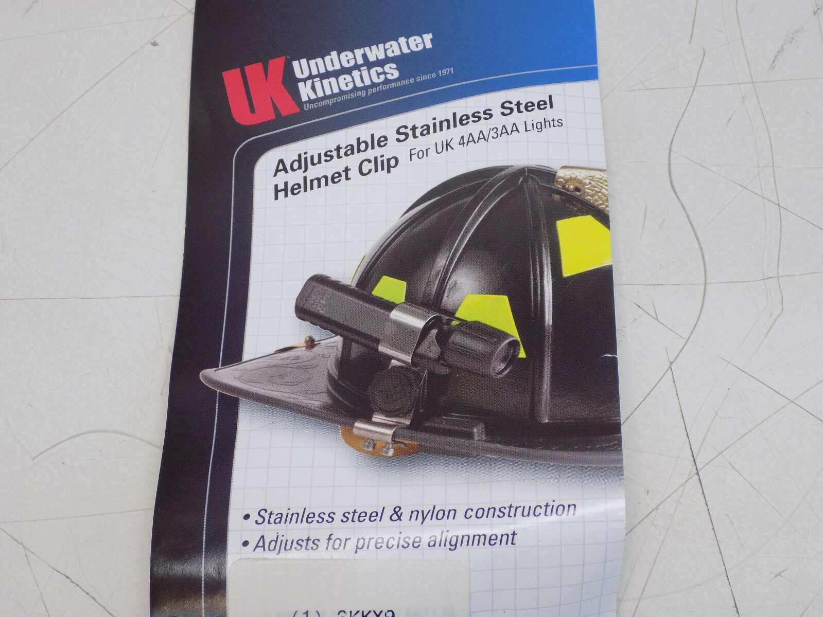 Underwater Kinetics Stainless Steel Adjustable Helmet Clip 4AA/3AA #514818