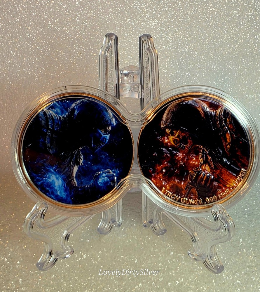 Scorpion vs. Sub-Zero Two Ounce Colorized Fine Copper Round Set