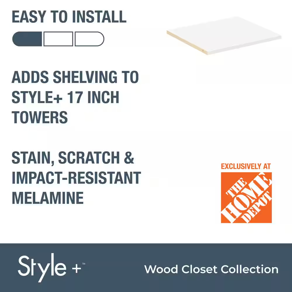 Style+ White Shelf Kit for 17 In. W Style+ Tower (2-Pack)