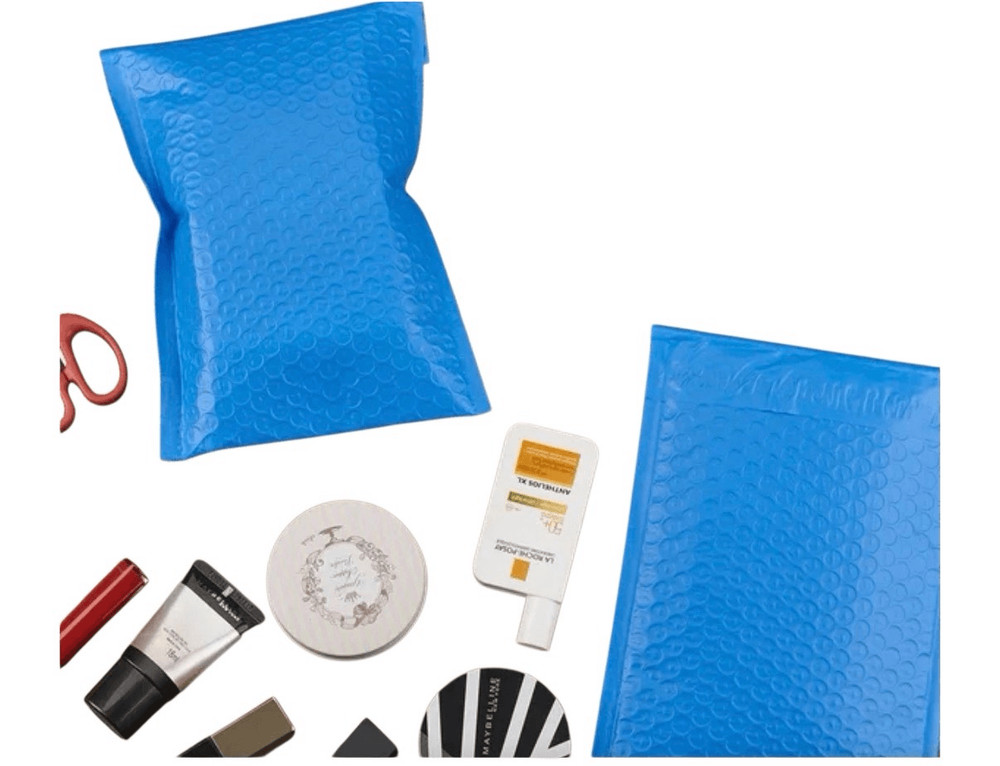 Blue Poly Bubble Padded Envelopes Self-Sealing Mailers 4X8 (Inner 4x7)