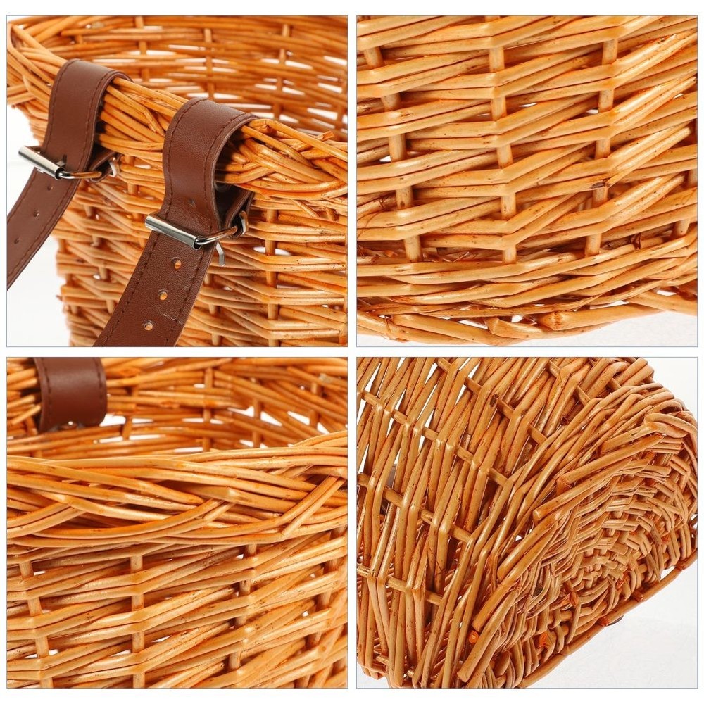 Woven Basket Wicker -woven Baskets Kid Bicycle Weave Container Storage