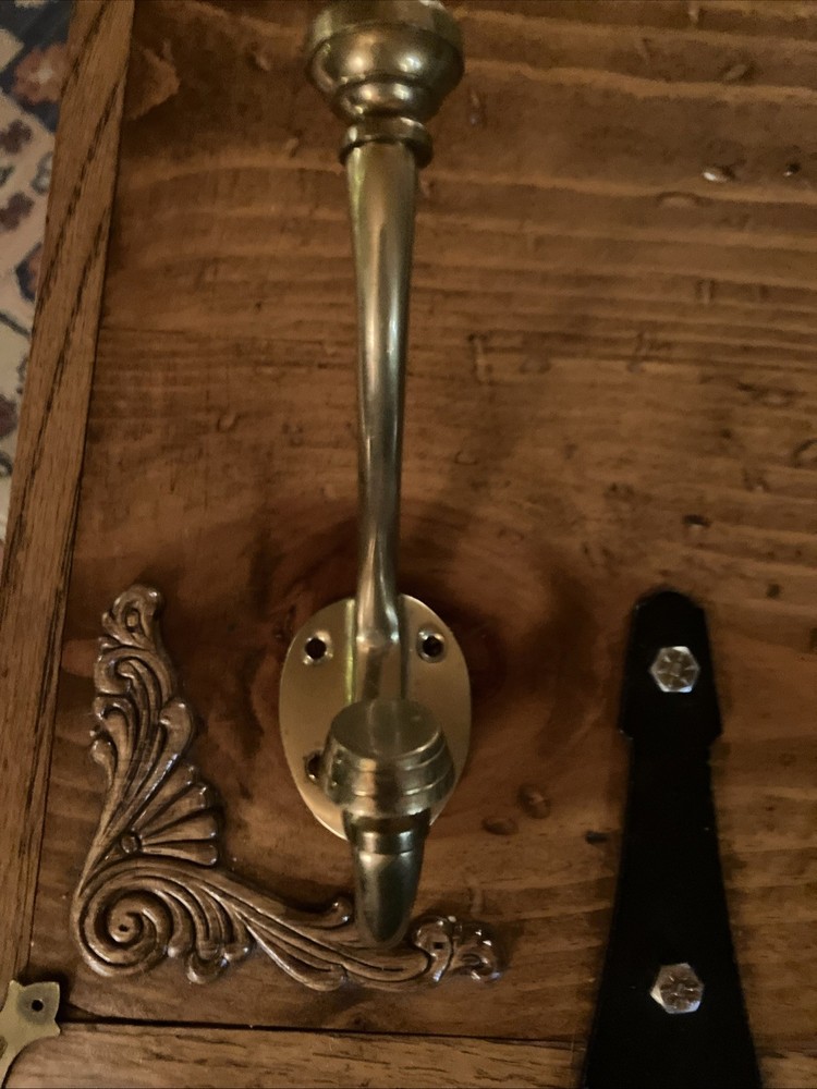 Upper Deck Ltd Brass Jamb Hook Gorgeous Victorian Style Brass Hook 7”