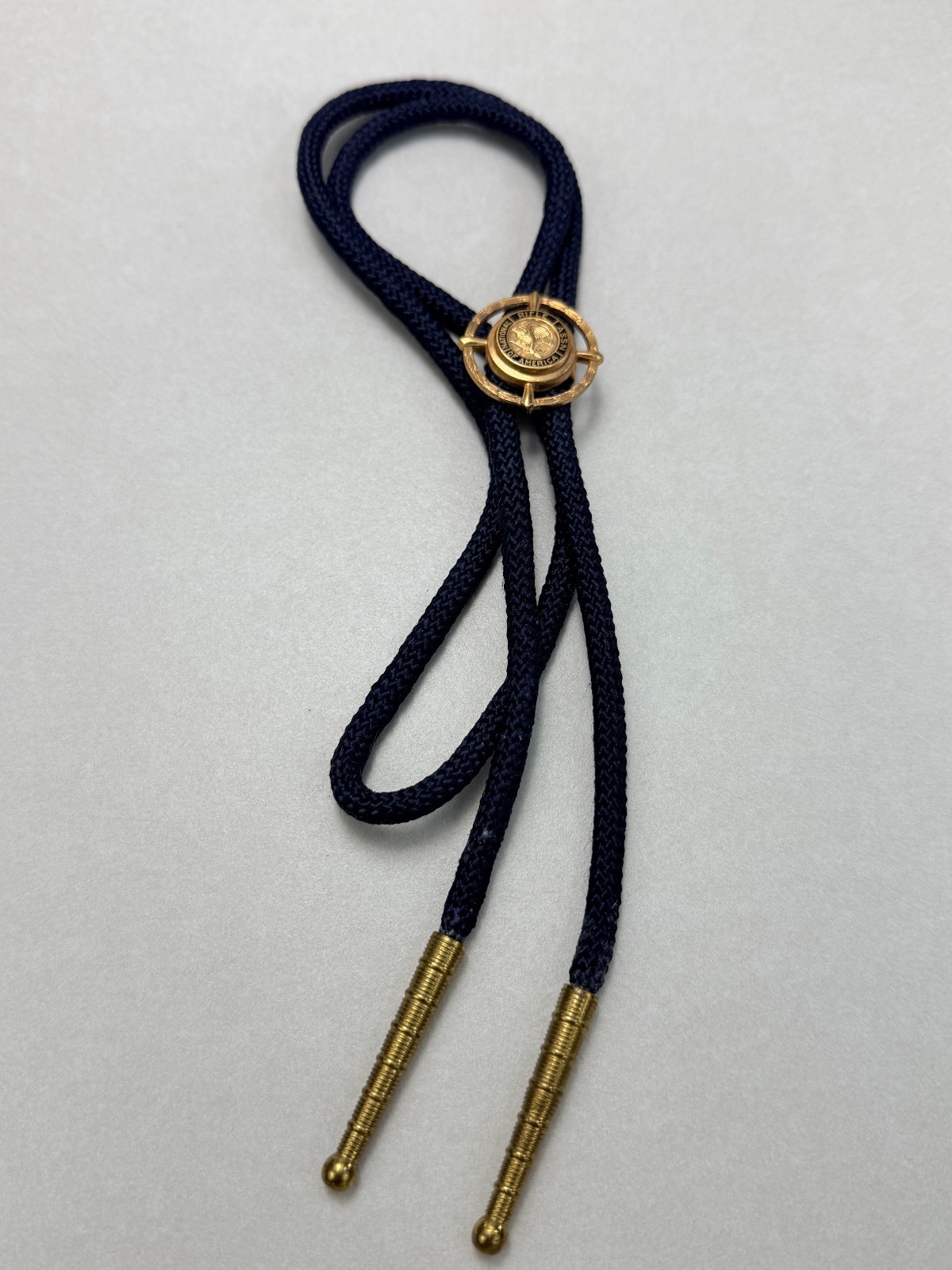 NRA National Rifle Association of Americ Member Vintage Gold Tone Bolo Tie Clasp