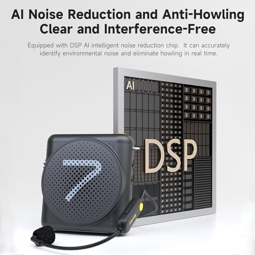 Wireless Voice Amplifier with Headset Microphone - Portable Mini Speaker for Cla