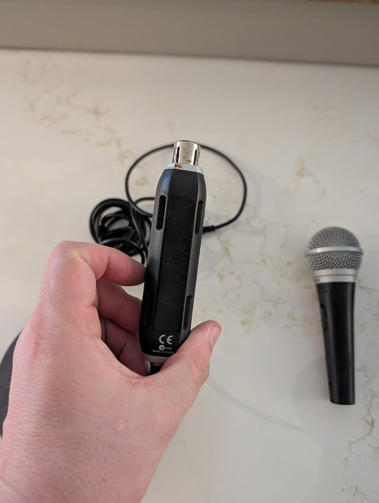 Preowned Shure PG48 Microphone, X2u Adapter, Peavey Mic Base
