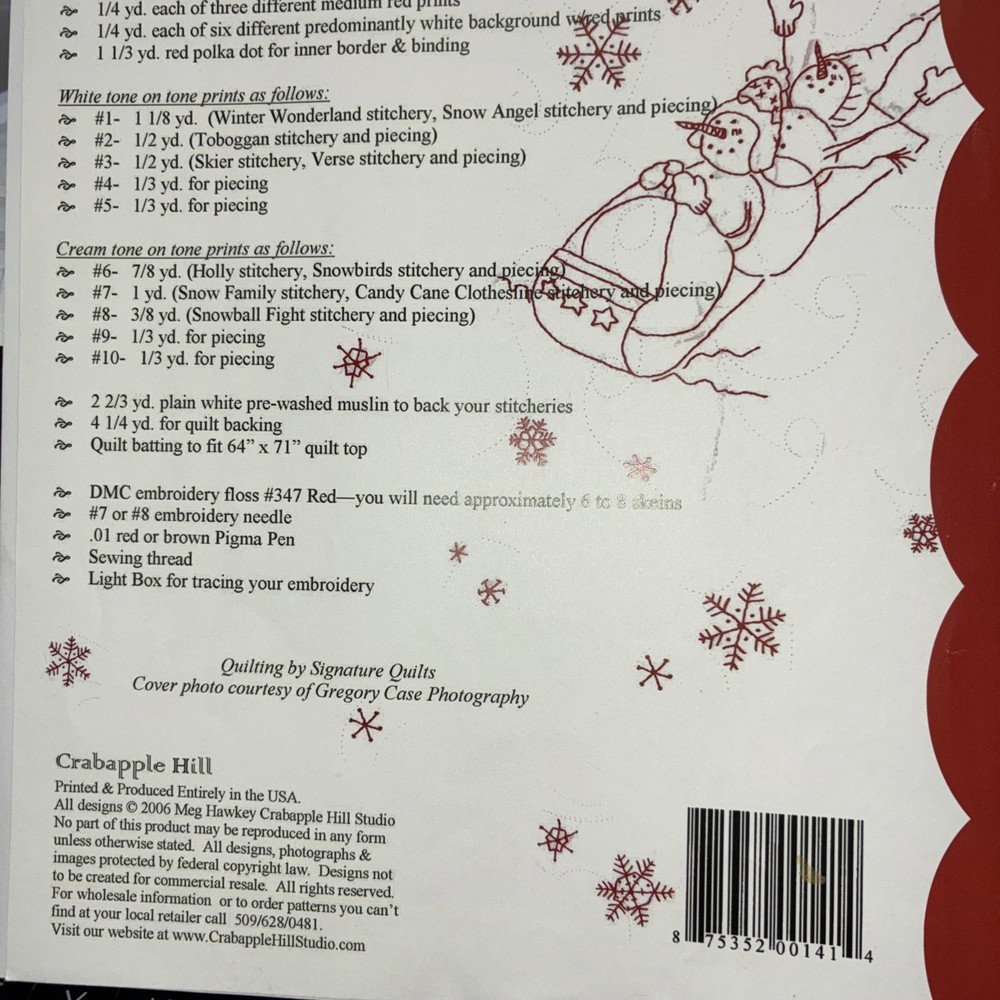 WINTER WONDERLAND ~ Pattern by Crabapple Hill - pre-owned
