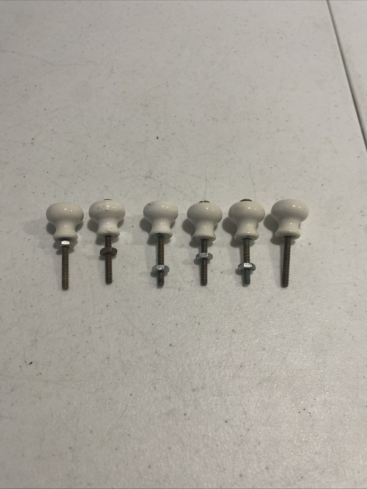 X6 Salvage Vintage Porcelain Shutter Cabinet Pull Knobs W/ Hardware