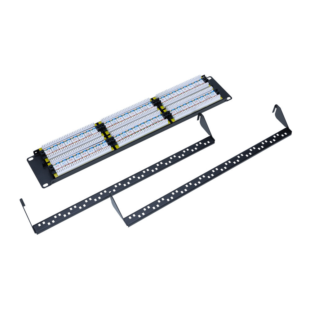 Cat6 UTP Patch Panel 48 Ports 110Type RJ45 Ethernet LAN Network Rack Wall Mount