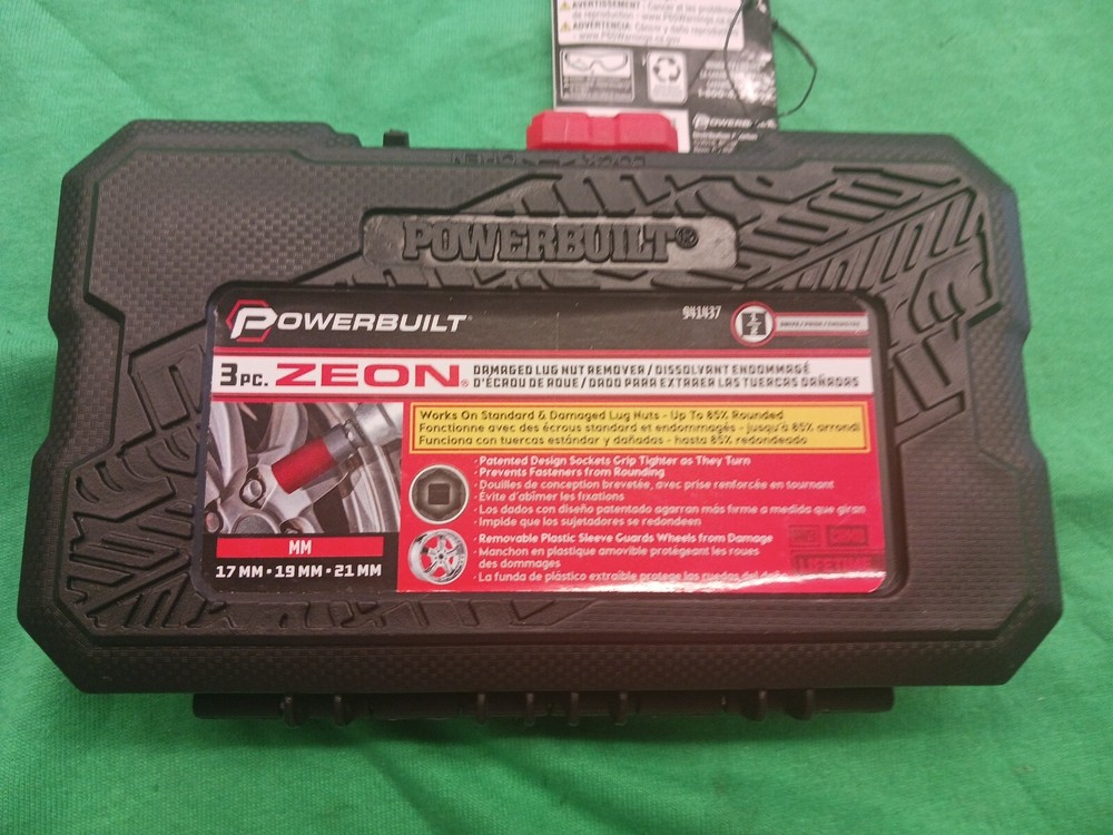 Powerbuilt 3 Piece Zeon Metric Lug Nut Socket Set for Damaged Lug Nuts - 941437