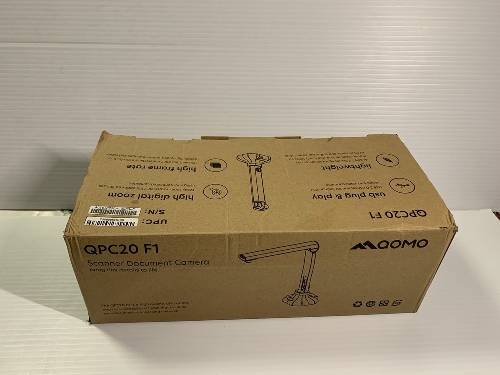 QOMO QPC20 Portable 8MP Document Camera Scanner Foldable Lightweight Affordable