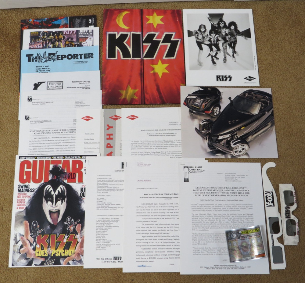 KISS PSYCHO CIRCUS OFFICIAL PROMOTIONAL PRESS KIT 1998