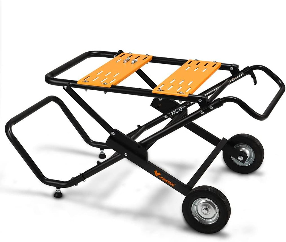 Portable Table Saw Stand, 330 Lbs Load Capacity Rolling Foldable Table Saw Table
