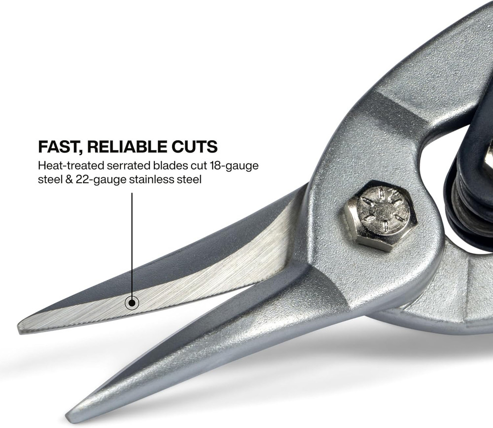 1202S Aviation Snips with Wire Cutter, Straight