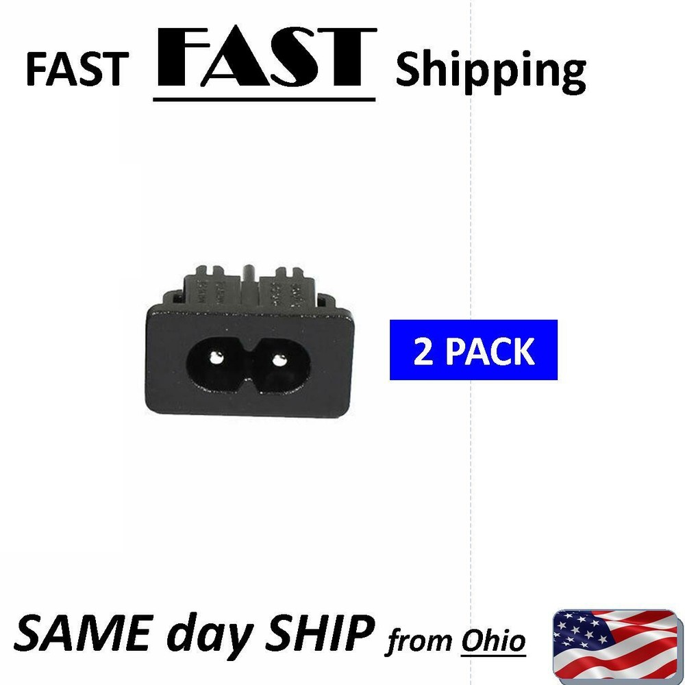 IEC input socket power cord inlet figure 8  C8 cord plug 2pin 2 pole replacement