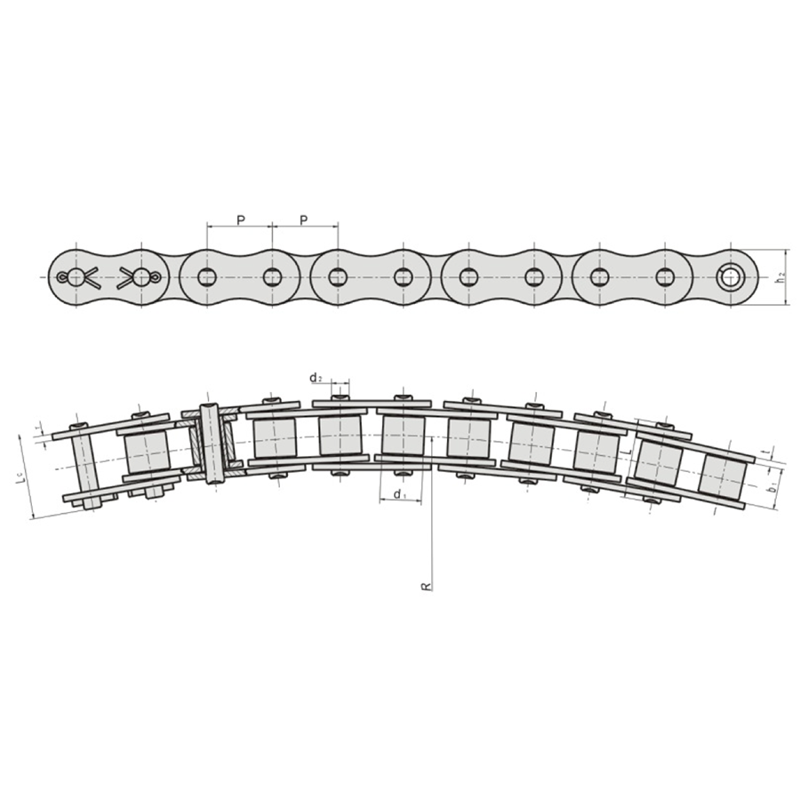 #80 SB-1 Side Bow Roller Chain 10FT Feet With Free Connecting / Master Link