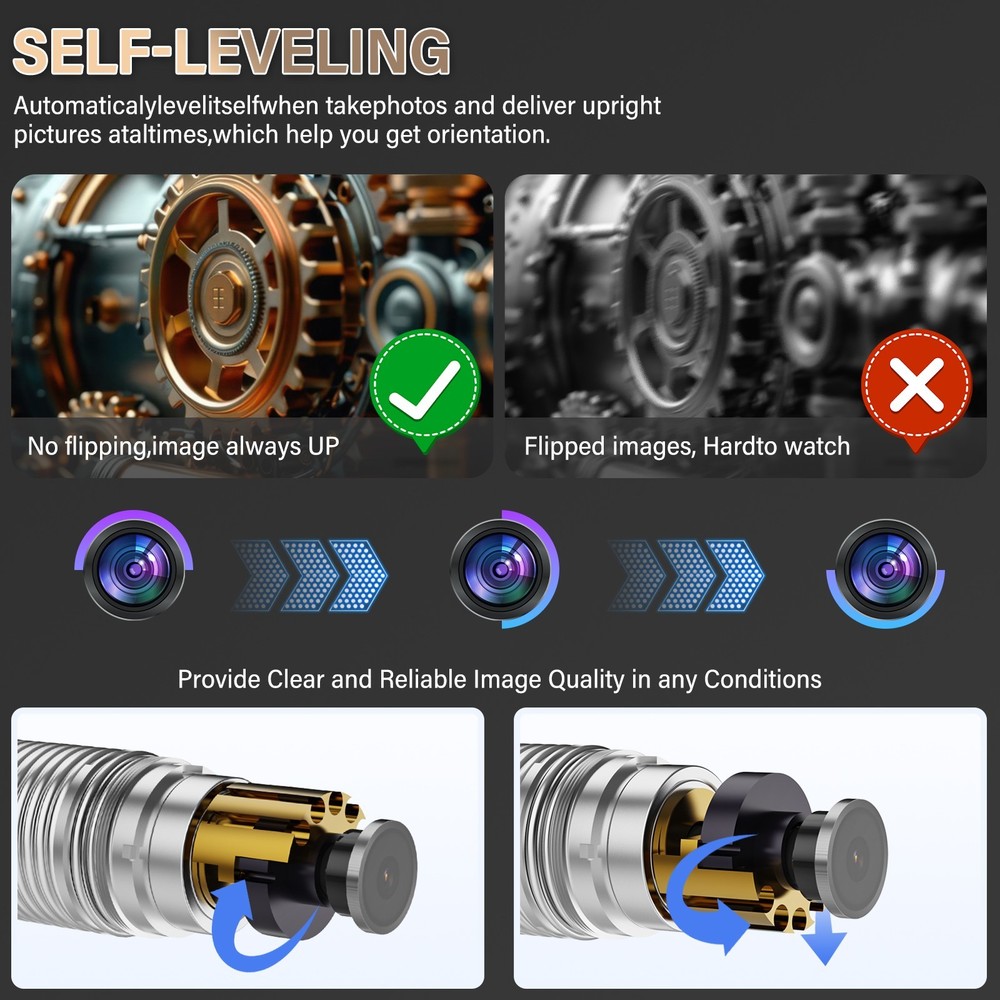 30M Sewer Camera DVR Pipe Inspection Camera with 512hz Self-leveling Borescope