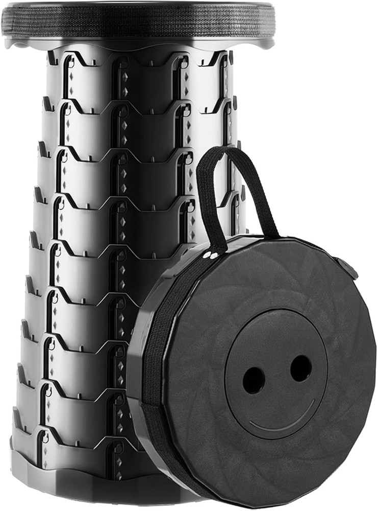 Doseno Upgraded Foldable Stool – Portable Collapsible Retractable Stool Thicke