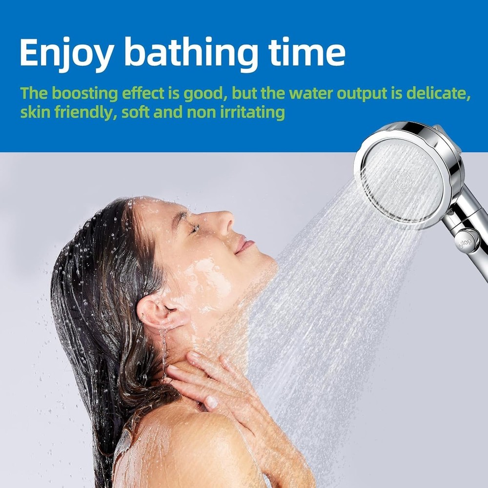 High Pressure Handheld Shower Head with ON/OFF Pause Switch 3 Spray Modes Wat...