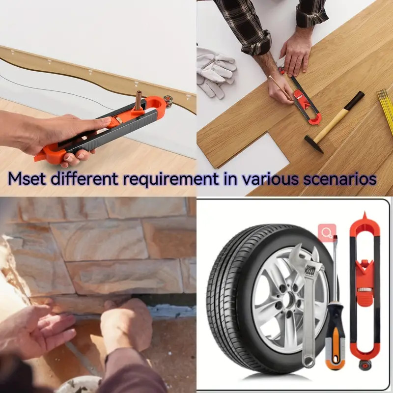 Profile Scribing Ruler Contour Gauge with Lock Precise Woodworking Scribe Tool