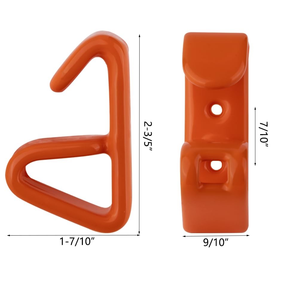 TUBYIC Wheel Display Hooks, Car Rim Hooks Solid 8 Pack, Orange