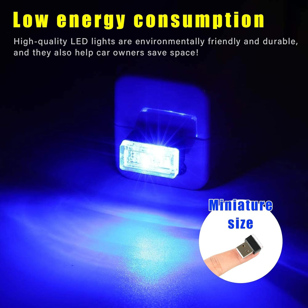 4 PCS USB LED Car Interior Atmosphere Lamp USB Auto Ambient Lighting Kit