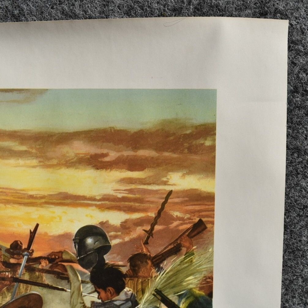 Vintage Knocking Out The Moros US Army In Action Poster Print No 21-48 20" x 24"