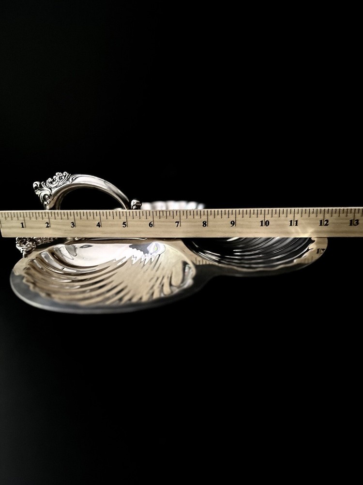 Wallace Baroque 3 Shell Handled Bon Bon Candy Relish Mint Tray Bowl Platter #220