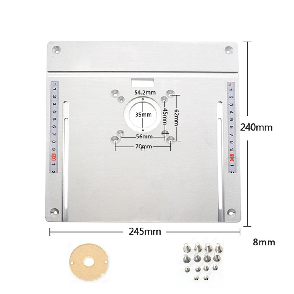 Flip Plate W/Guide Table Aluminium Router Table Insert Plate Trimming Machine