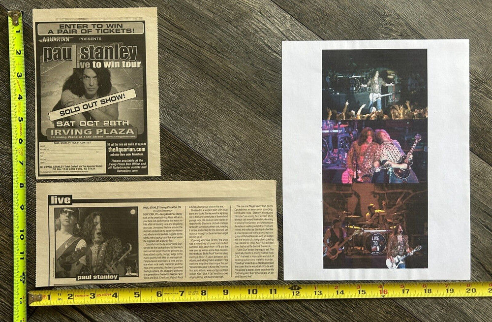 KISS Concert Ad Advert PAUL STANLEY Live To Win Solo Tour NYC Lot Vintage Kiss