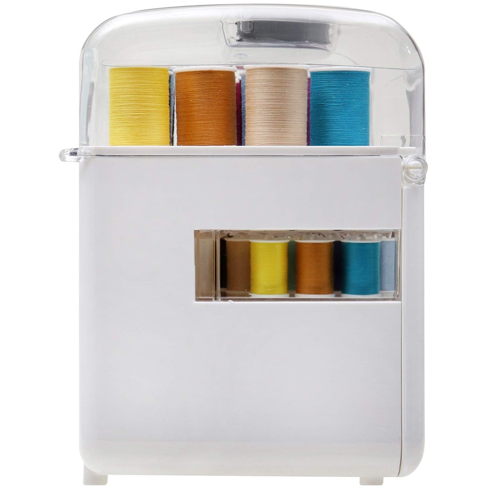 Portable Sewing Tool Set with 40 Thread Spools and Customizable Storage System