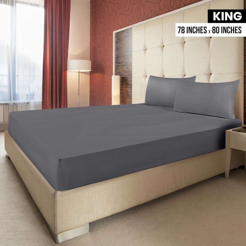 Bedding King Fitted Sheets - Bulk Pack of 20 Bottom Sheets - Brushed Microfiber