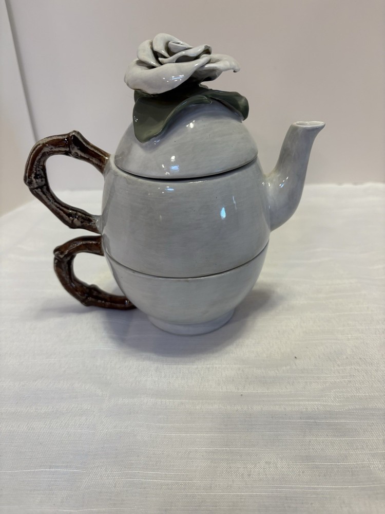 Studio B Grey ceramic 3 piece tea pot Excellent Condition!