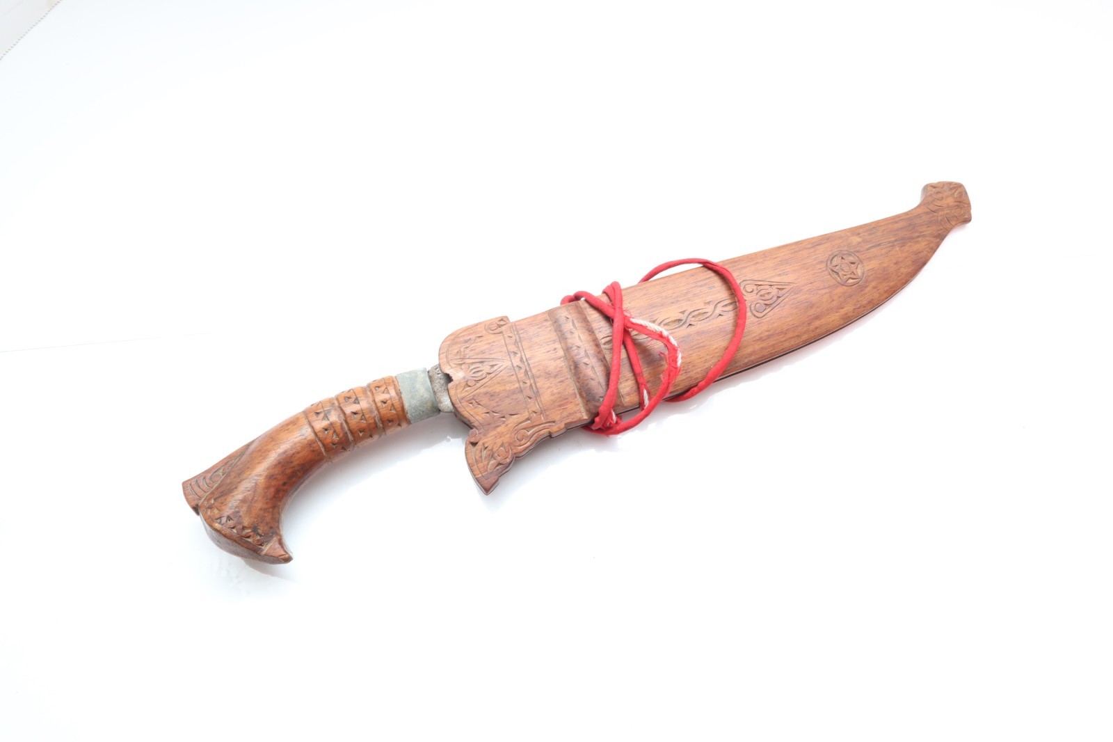 Vintage WWII Filipino Philippines Palang Bolo Knife/Sword w/Wood Sheath Antique-