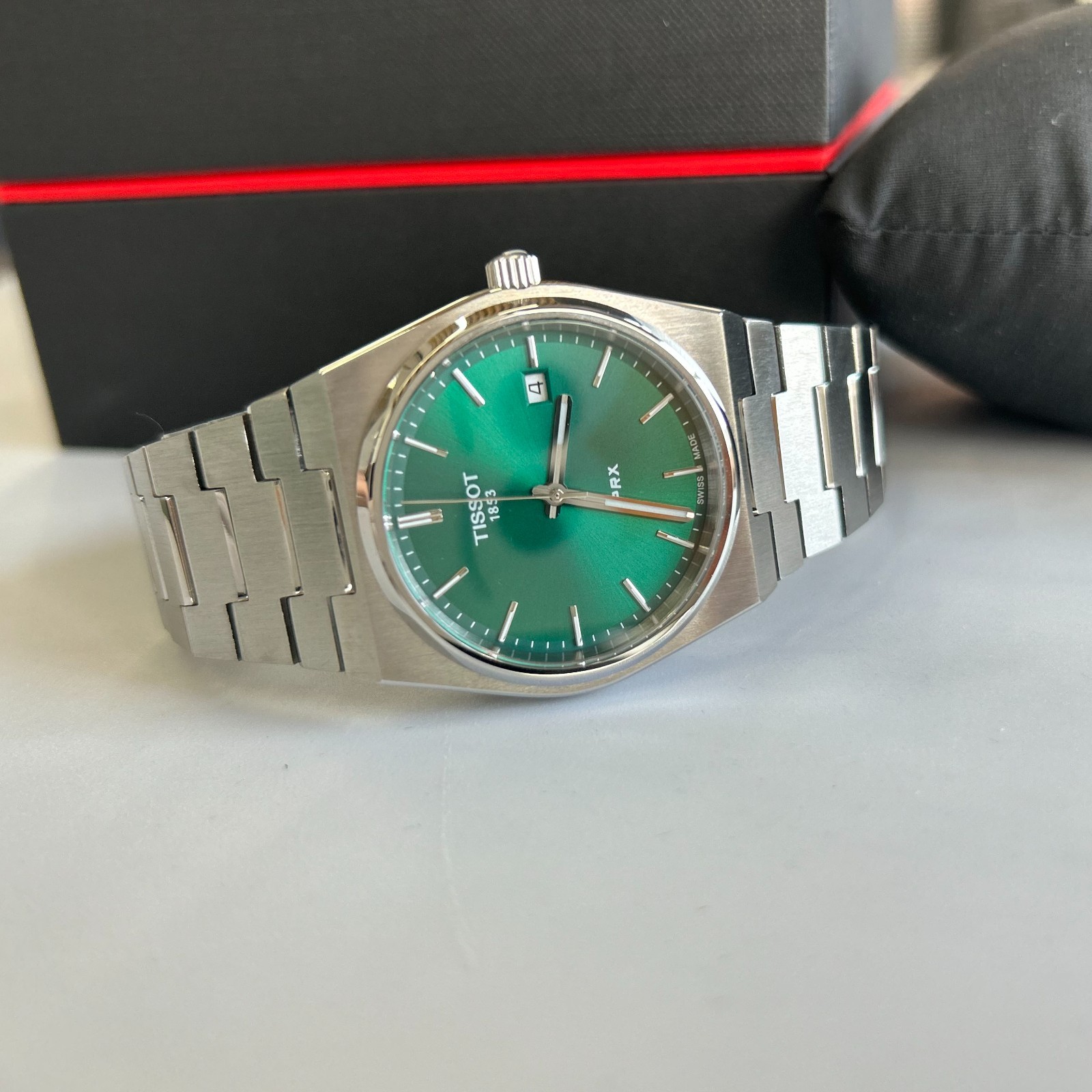 Tissot PRX Green Dial 316L Stainless Steel Men's Quartz Watch T137.410.11.091.00