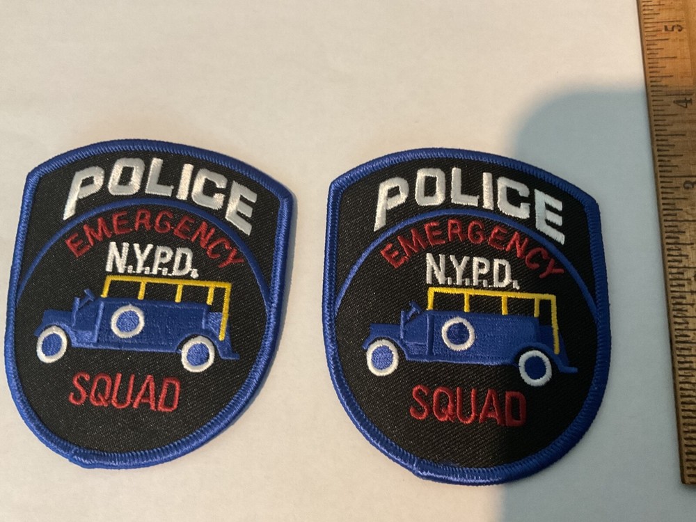 NYPD Police Emergency Squad collectable patch set full size new