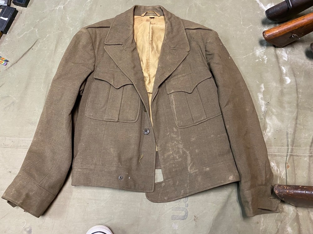ORIGINAL WWII US ARMY EM NCO M1944 CLASS A IKE JACKET- SMALL SHORT 38S