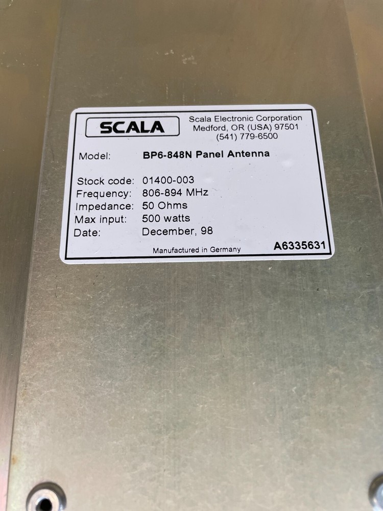 Kathrein Scala BP6-848N Panel Antenna 806-894 MHZ