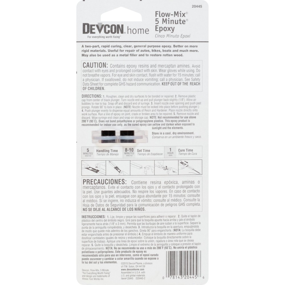 5 Min Epoxy Glue Devcon Flow-Mix 14ml Fast Cure Adhesive Bonding