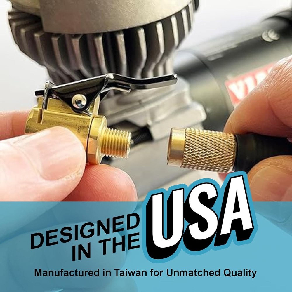 Lightweight Quick-Connect Tire Inflator Chuck - Brass, 1 Pack