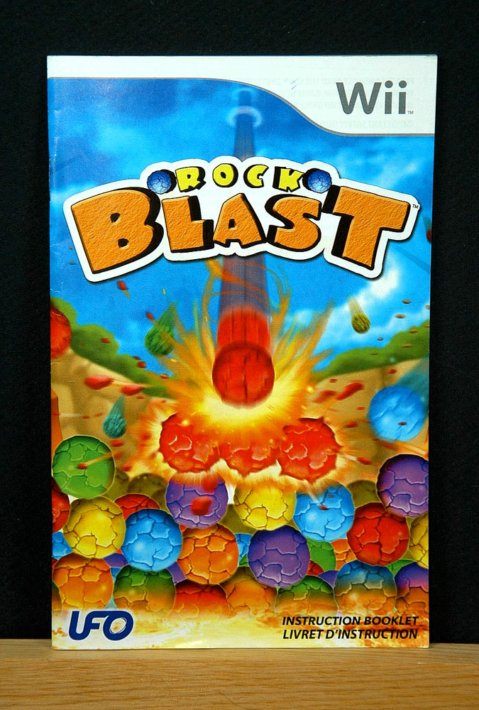 ROCK BLAST   MANUAL ONLY  NO GAME ( NINTENDO WII )