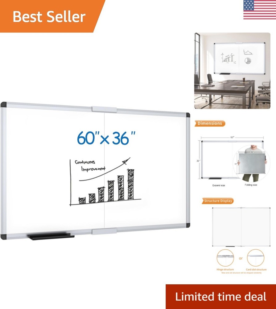 60" x 36" Scratch-Resistant Dry Erase Whiteboard – Effortless Writing Experience